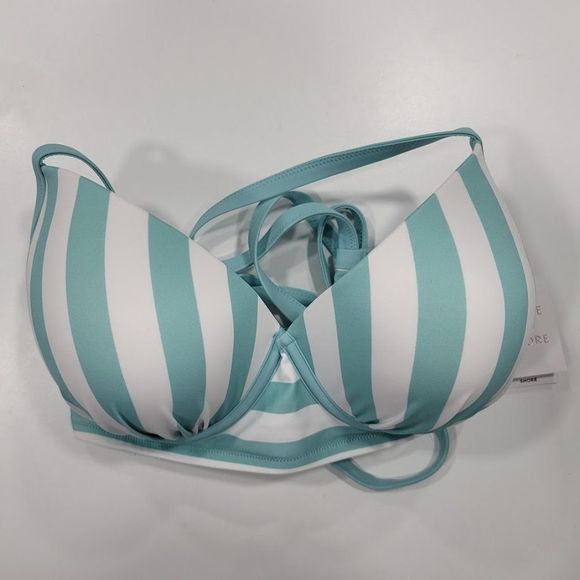 Shade & Shore Bikini Top Teal Stripe - Picture 7 of 11